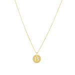 1948-Box Chain Initial Necklace-Necklaces-14k Gold-fill-B-Blue Ruby Jewellery-Vancouver Canada