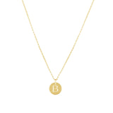 1948-Box Chain Initial Necklace-Necklaces-14k Gold-fill-B-Blue Ruby Jewellery-Vancouver Canada