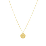 1948-Box Chain Initial Necklace-Necklaces-14k Gold-fill-C-Blue Ruby Jewellery-Vancouver Canada