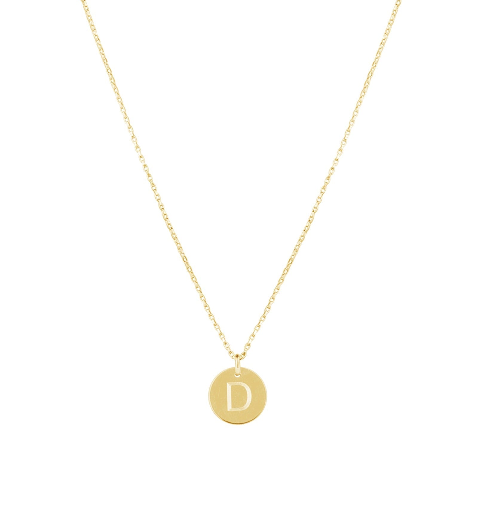 1948-Box Chain Initial Necklace-Necklaces-14k Gold-fill-D-Blue Ruby Jewellery-Vancouver Canada