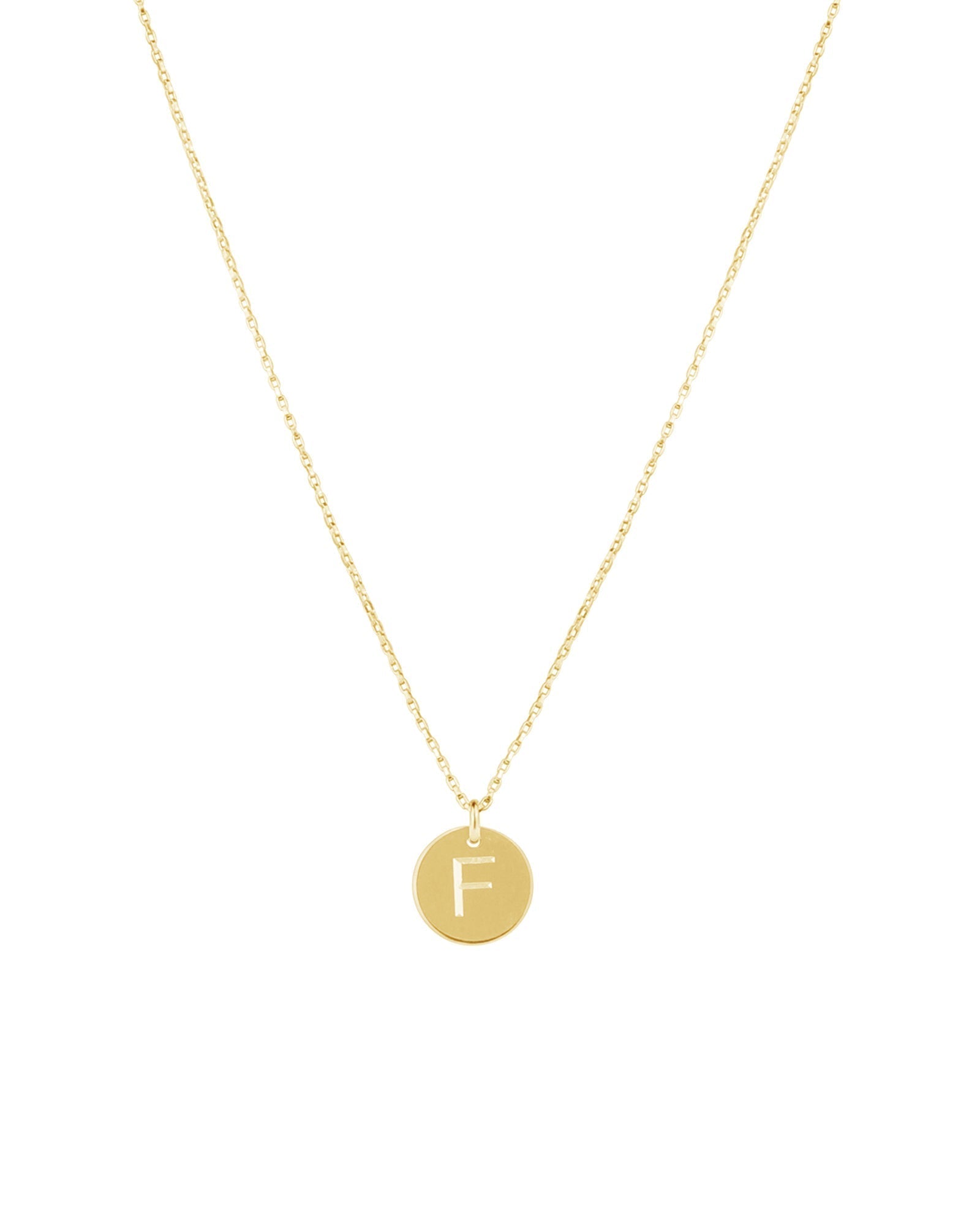 1948-Box Chain Initial Necklace-Necklaces-14k Gold-fill-F-Blue Ruby Jewellery-Vancouver Canada