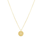 1948-Box Chain Initial Necklace-Necklaces-14k Gold-fill-H-Blue Ruby Jewellery-Vancouver Canada