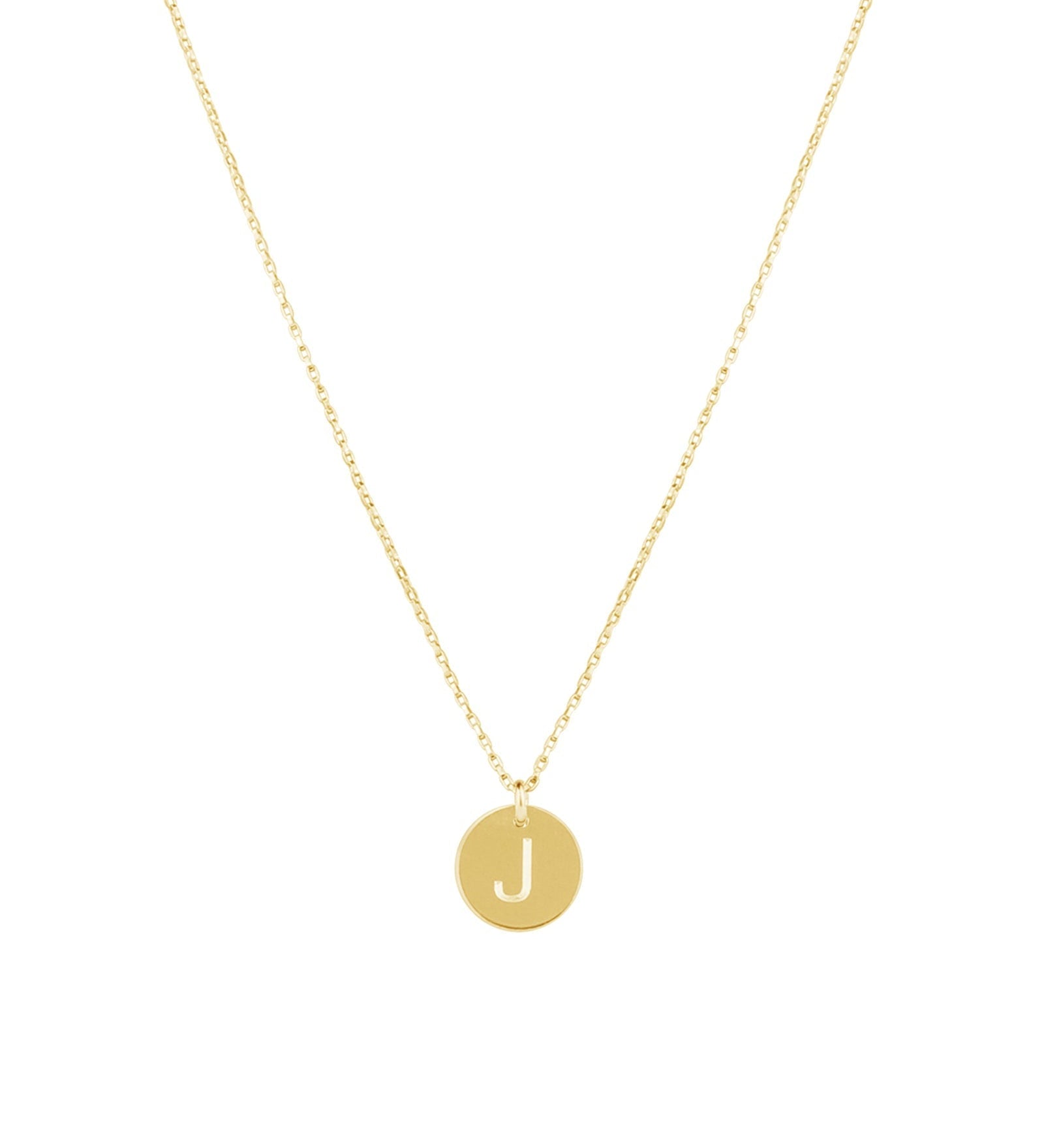 1948-Box Chain Initial Necklace-Necklaces-14k Gold-fill-J-Blue Ruby Jewellery-Vancouver Canada