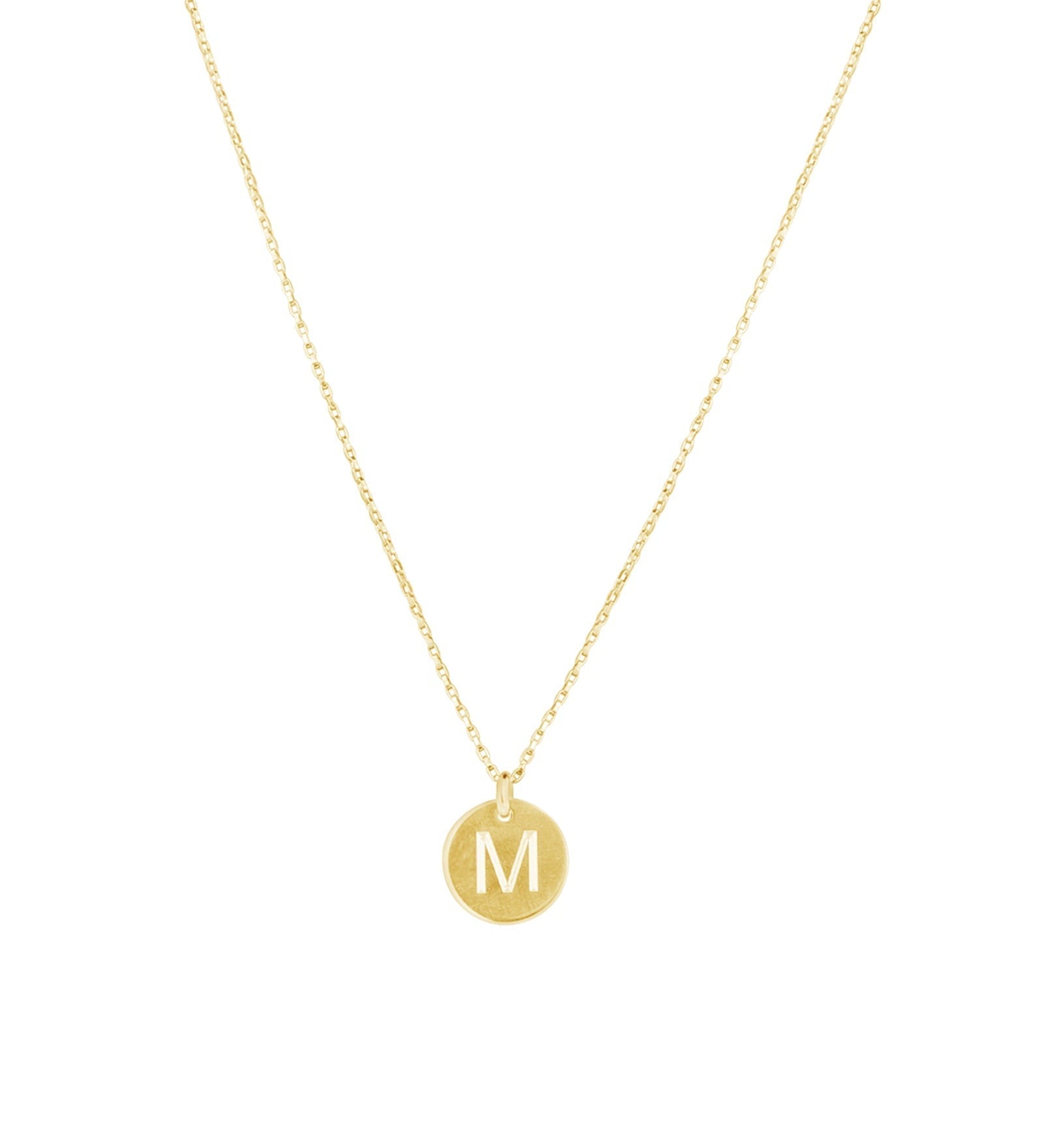 1948-Box Chain Initial Necklace-Necklaces-14k Gold-fill-M-Blue Ruby Jewellery-Vancouver Canada