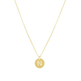 1948-Box Chain Initial Necklace-Necklaces-14k Gold-fill-N-Blue Ruby Jewellery-Vancouver Canada