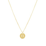 1948-Box Chain Initial Necklace-Necklaces-14k Gold-fill-R-Blue Ruby Jewellery-Vancouver Canada