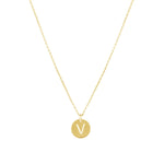 1948-Box Chain Initial Necklace-Necklaces-14k Gold-fill-V-Blue Ruby Jewellery-Vancouver Canada