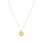 1948-Box Chain Initial Necklace-Necklaces-14k Gold-fill-W-Blue Ruby Jewellery-Vancouver Canada