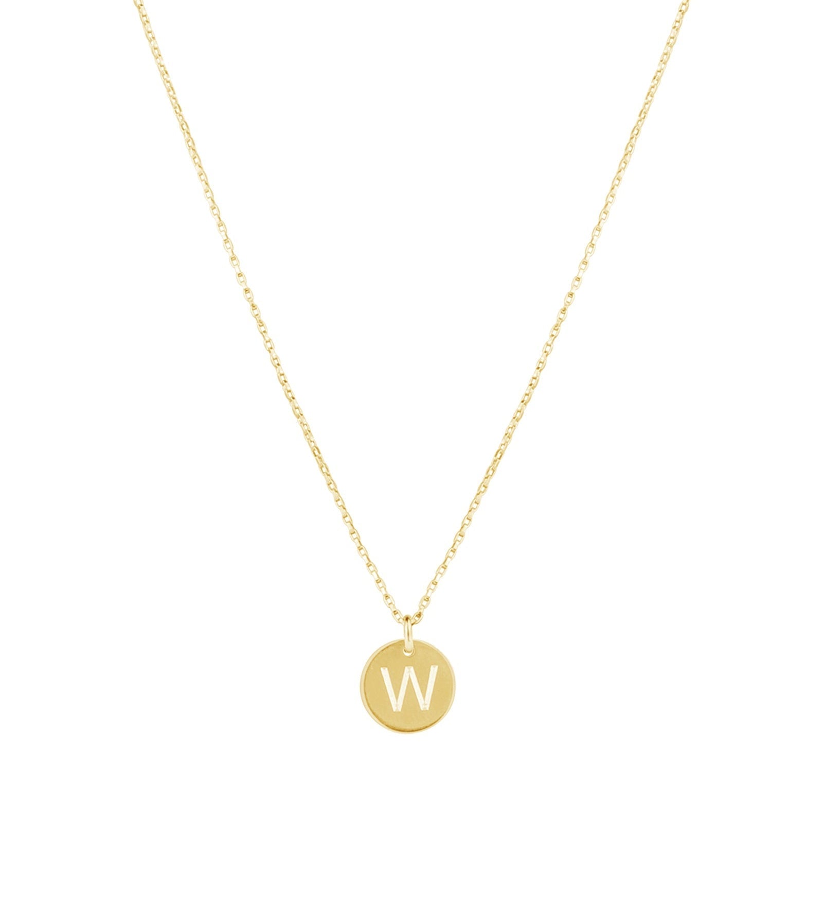 1948-Box Chain Initial Necklace-Necklaces-14k Gold-fill-W-Blue Ruby Jewellery-Vancouver Canada