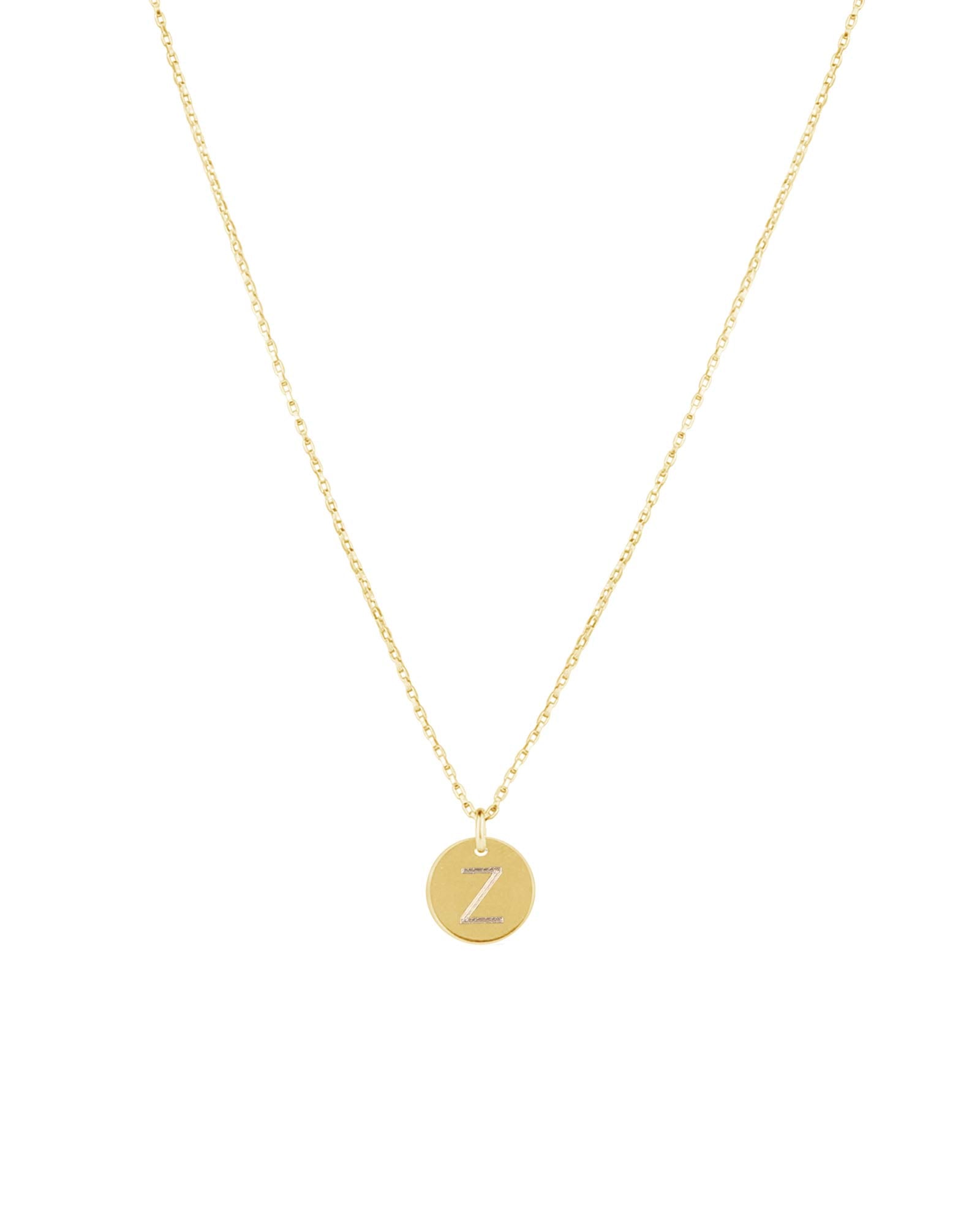 1948-Box Chain Initial Necklace-Necklaces-14k Gold-fill-Z-Blue Ruby Jewellery-Vancouver Canada