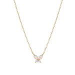 Quiet Icon-Butterfly Opal + CZ Necklace-Necklaces-14k Gold Vermeil, Cubic Zirconia-Blue Ruby Jewellery-Vancouver Canada