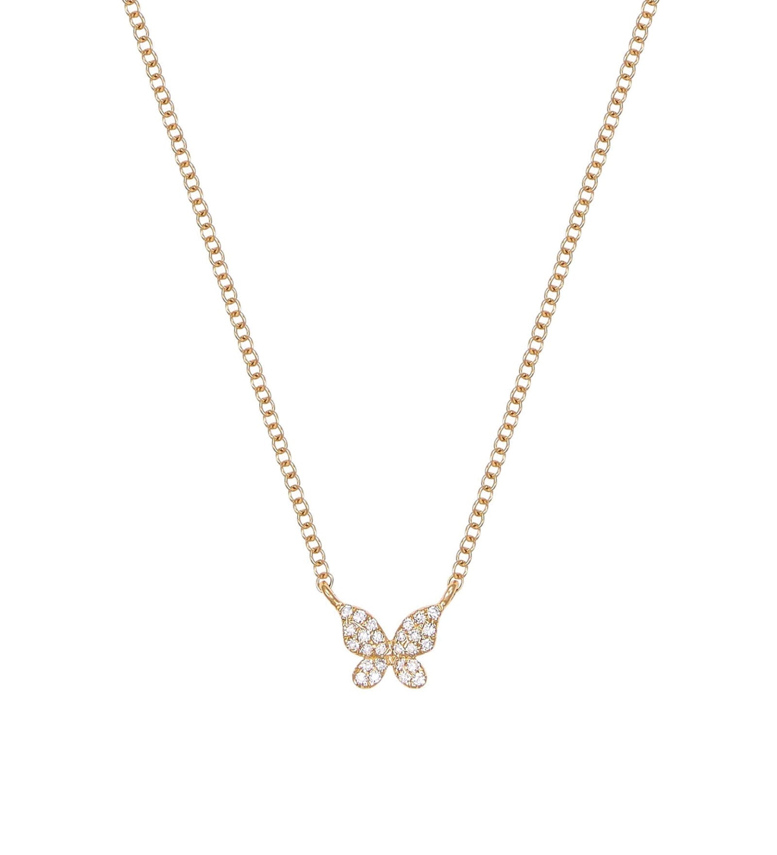 Quiet Icon-Butterfly Pave Necklace-Necklaces-14k Gold Vermeil, Cubic Zirconia-Blue Ruby Jewellery-Vancouver Canada