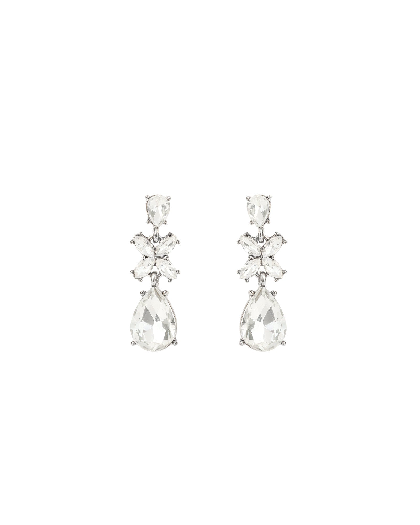 Olive & Piper-Camille Studs-Earrings-Silver-Tone, Crystal-Blue Ruby Jewellery-Vancouver Canada