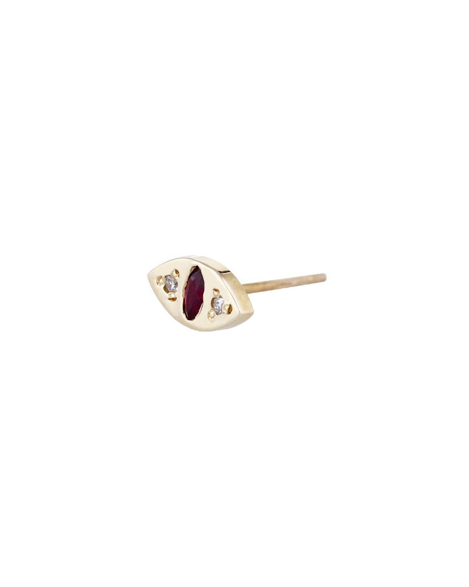 Scosha-Cat Eye Stud-Earrings-10k Yellow Gold, Diamond, Ruby-Cat Eye-Blue Ruby Jewellery-Vancouver Canada