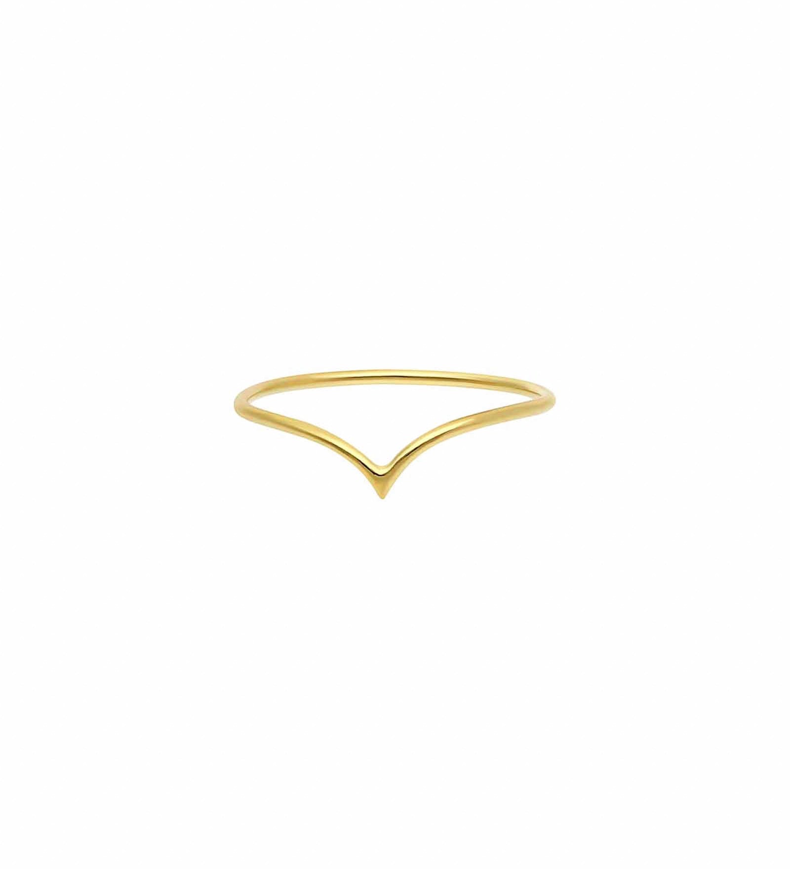 Tashi-Chevron Thin Midi Ring-Rings-14k Gold Vermeil-4-Blue Ruby Jewellery-Vancouver Canada