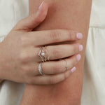 Tashi-Chevron Thin Midi Ring-Rings-Blue Ruby Jewellery-Vancouver Canada