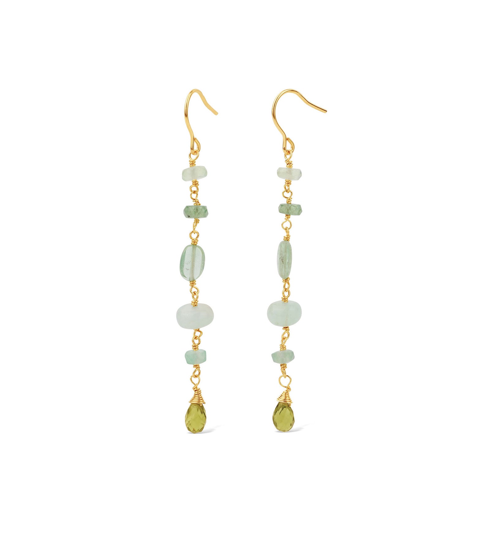 Poppy Rose-Cindy Hooks-Earrings-14k Gold Filled, Green Apatite, Peruvian Opal-Blue Ruby Jewellery-Vancouver Canada