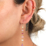 Poppy Rose-Cindy Hooks-Earrings-14k Gold-fill, Pink Sapphire, Pink Tourmaline-Blue Ruby Jewellery-Vancouver Canada