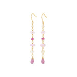 Poppy Rose-Cindy Hooks-Earrings-14k Gold Filled, Pink Sapphire, Pink Tourmaline-Blue Ruby Jewellery-Vancouver Canada