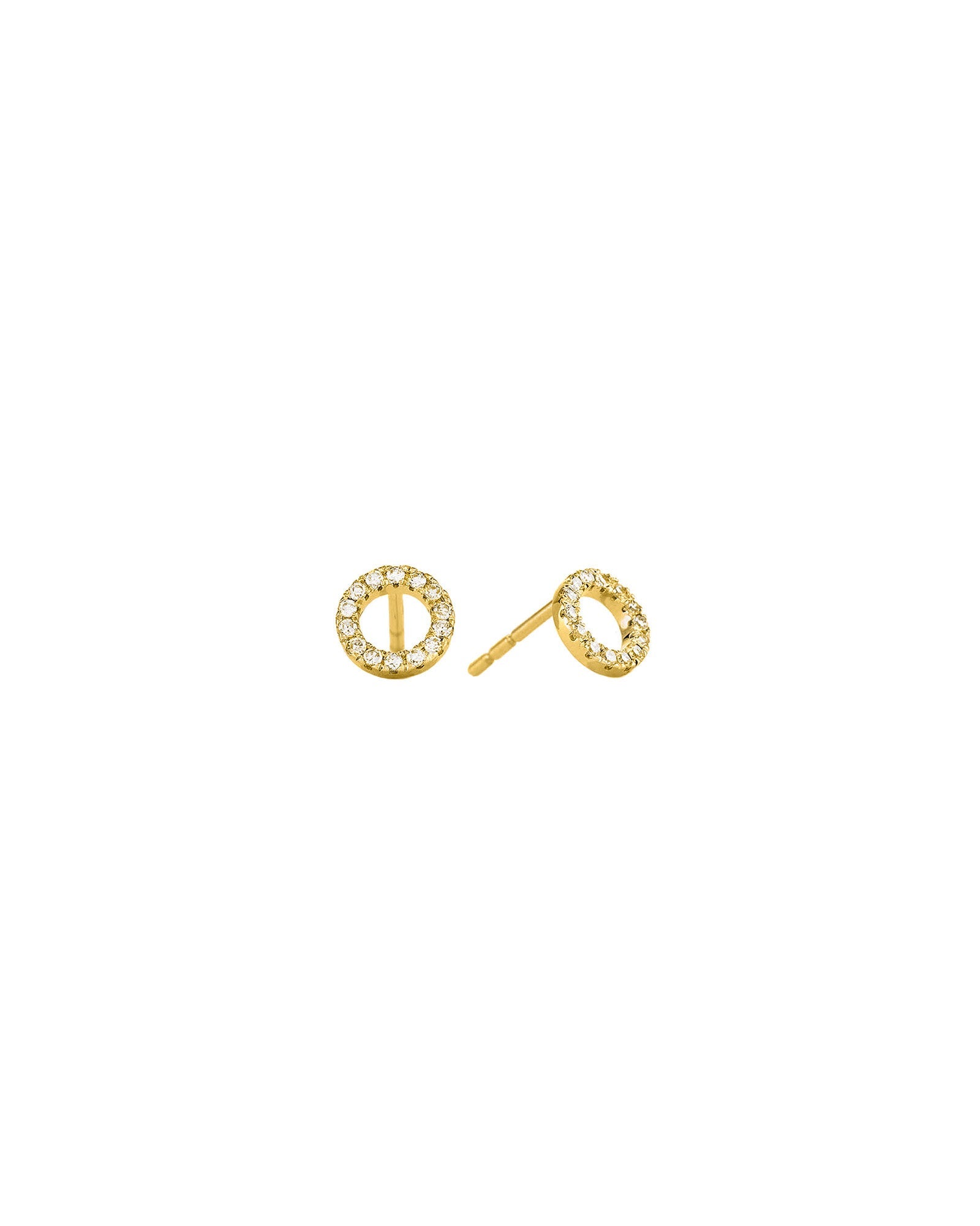 Quiet Icon-Circle CZ Studs | 6mm-Earrings-14k Gold Vermeil, Cubic Zirconia-Blue Ruby Jewellery-Vancouver Canada