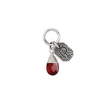 Pyrrha-Clarity Signature Attraction Charm-Necklaces-Oxidized Sterling Silver, Garnet-Blue Ruby Jewellery-Vancouver Canada