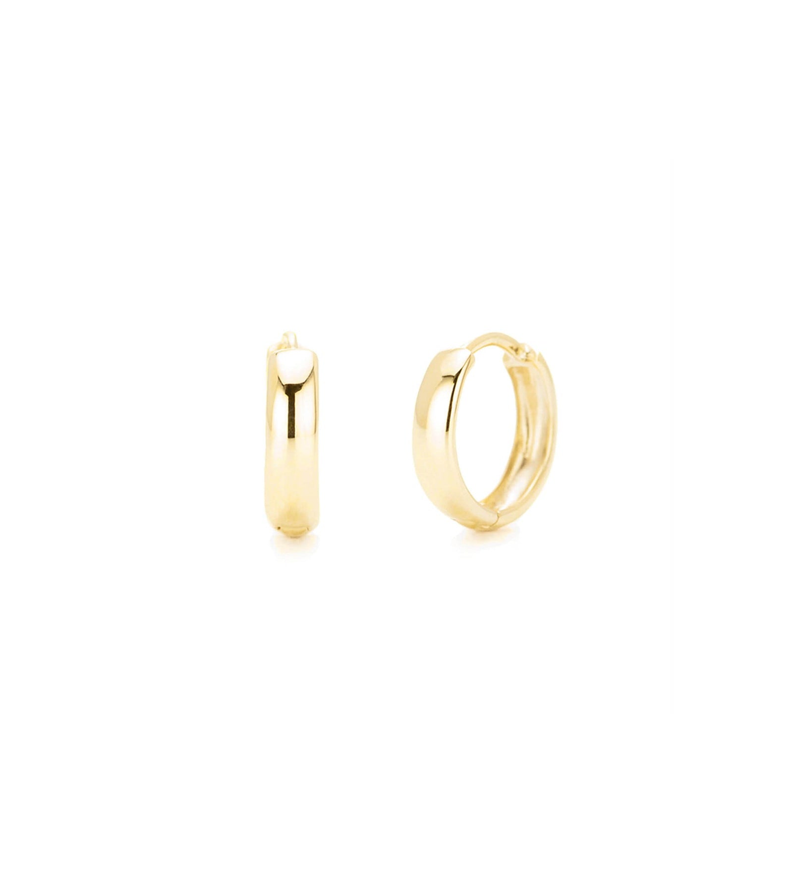 Quiet Icon-Classic Flat Huggies I 12mm-Earrings-14k Gold Vermeil-Blue Ruby Jewellery-Vancouver Canada