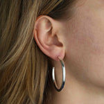 Tashi-Classic Hoops | 45mm-Earrings-Sterling Silver-Blue Ruby Jewellery-Vancouver Canada