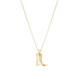 Wolf Circus-Cowboy Boot Charm Necklace-Necklaces-Gold Plated, 14k Gold-fill-Blue Ruby Jewellery-Vancouver Canada