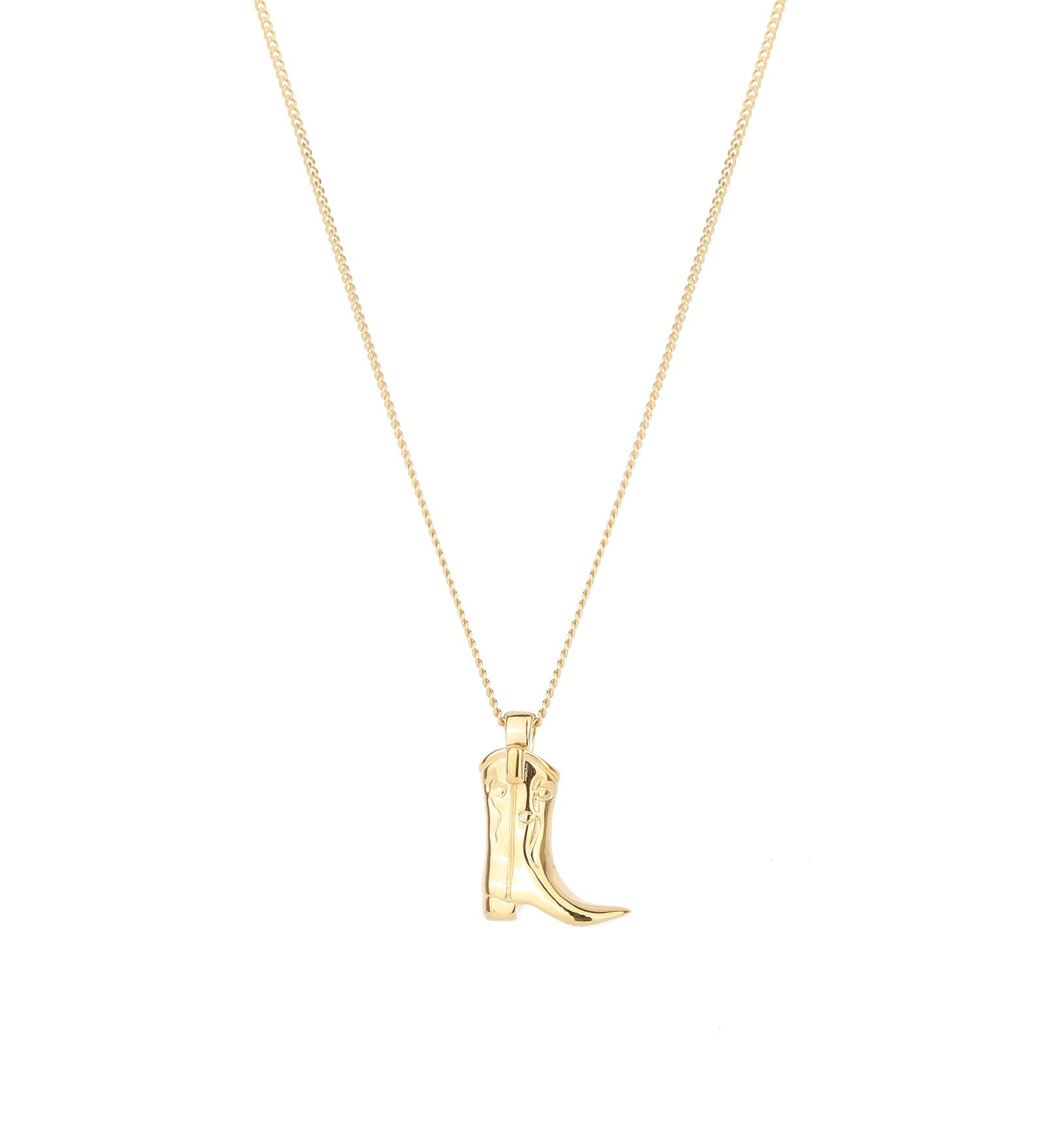 Wolf Circus-Cowboy Boot Charm Necklace-Necklaces-Gold Plated, 14k Gold-fill-Blue Ruby Jewellery-Vancouver Canada