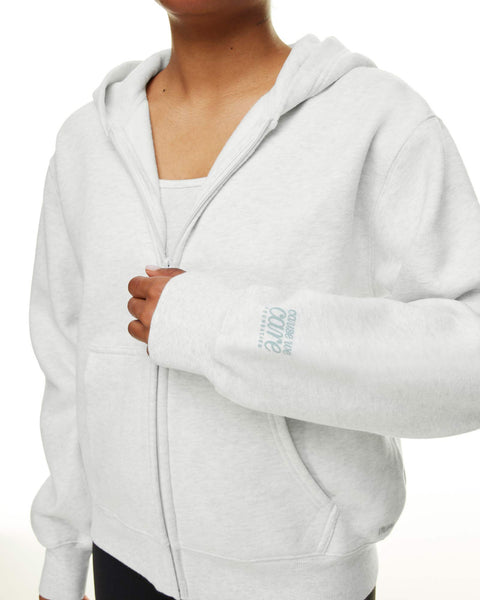 Aritzia TNA Black Zip Up Logo Embroidered Hoodie Sweater Size Medium
