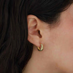 Tashi-Croissant Hoops I 13mm-Earrings-14k Gold Vermeil-Blue Ruby Jewellery-Vancouver Canada