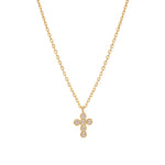 Quiet Icon-Cross Bezel CZ Necklace-Necklaces-14k Gold Vermeil, Cubic Zirconia-Blue Ruby Jewellery-Vancouver Canada