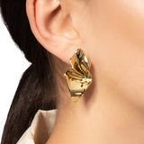 Alexis Bittar-Crumpled Small Post Earrings-Earrings-14k Gold Plated-Blue Ruby Jewellery-Vancouver Canada