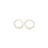 Olive & Piper-Cruz Pearl Hoops-Earrings-14k Gold Plated, Freshwater Pearls-Blue Ruby Jewellery-Vancouver Canada