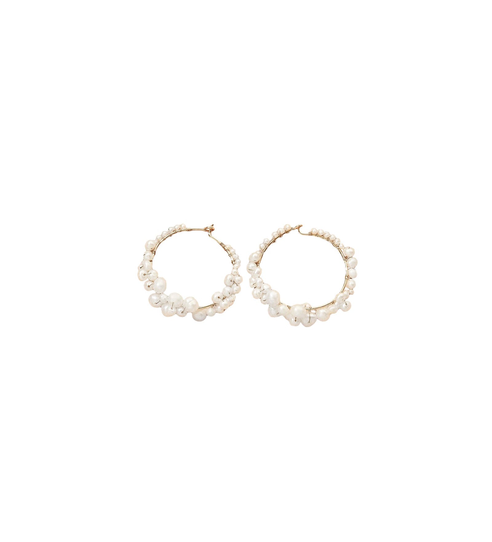 Olive & Piper-Cruz Pearl Hoops-Earrings-14k Gold Plated, Freshwater Pearls-Blue Ruby Jewellery-Vancouver Canada