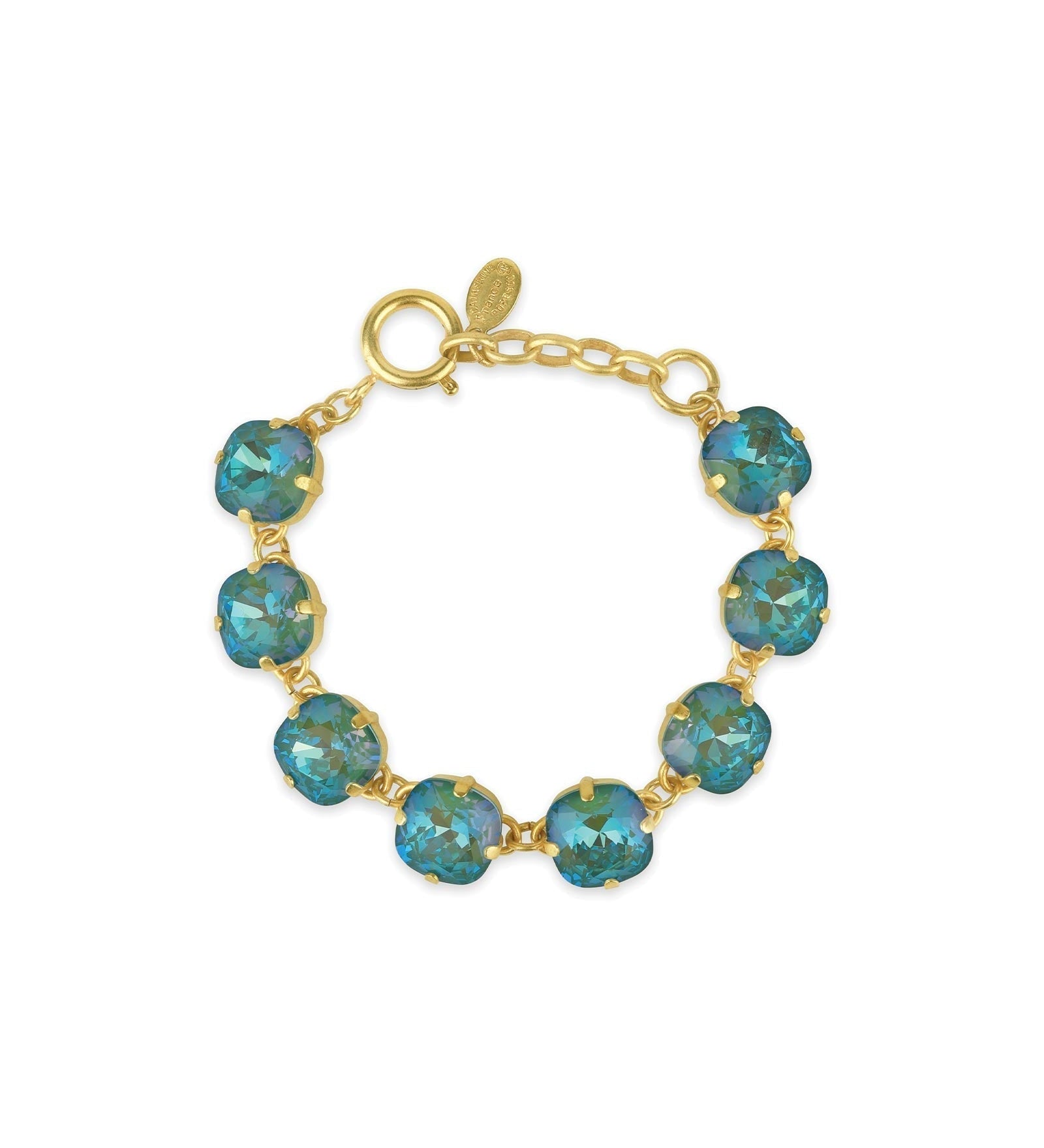 La Vie Parisienne-Crystal Bracelet | 12mm-Bracelets-14k Gold Plated, Silky Sage Crystal-Blue Ruby Jewellery-Vancouver Canada