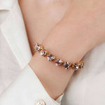 La Vie Parisienne-Crystal Bracelet | 8mm-Bracelets-14k Gold Plated, Blush Crystal-Blue Ruby Jewellery-Vancouver Canada