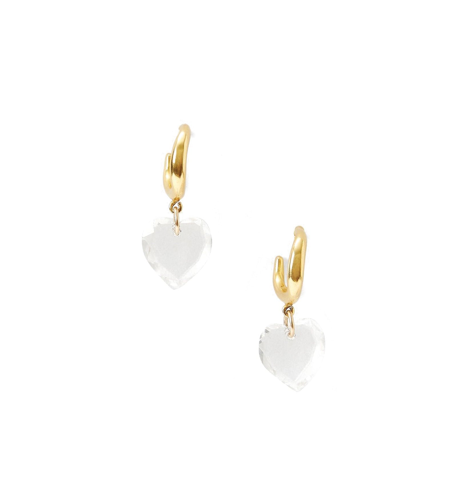 Chan Luu-Crystal Heart Earrings-Earrings-18k Gold Vermeil, Crystal-Blue Ruby Jewellery-Vancouver Canada