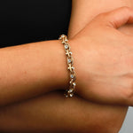 La Vie Parisienne-Crystal In Link Bracelet-Bracelets-Gold Plated, White Crystal-Blue Ruby Jewellery-Vancouver Canada