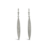 La Vie Parisienne-Crystal Long Leaf Hooks-Earrings-Sterling Silver Plated, Black Diamond Crystal-Blue Ruby Jewellery-Vancouver Canada