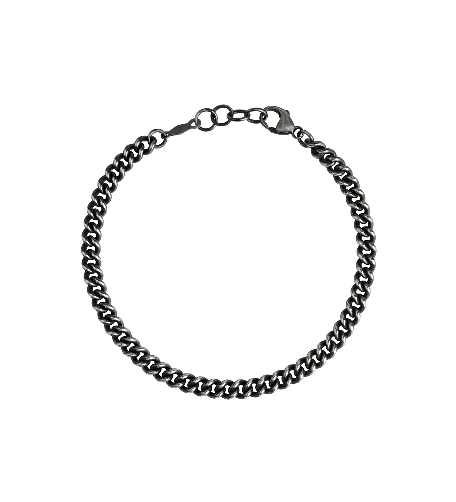 Finley & Wilder-Curb Chain Bracelet-Bracelets-Oxidized Sterling Silver-Blue Ruby Jewellery-Vancouver Canada