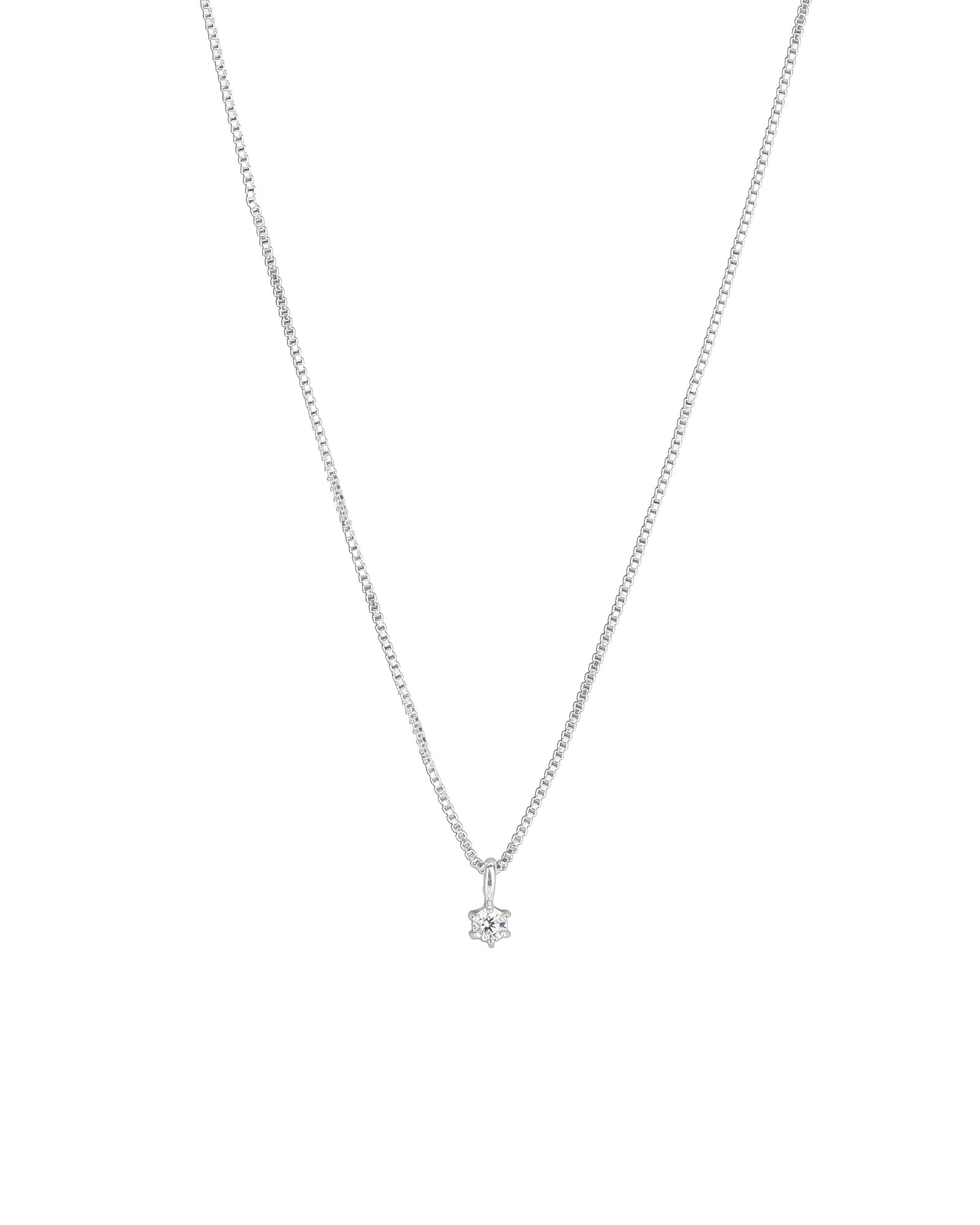 Tashi-CZ 6 Prong Necklace-Necklaces-Sterling Silver, Cubic Zirconia-Blue Ruby Jewellery-Vancouver Canada