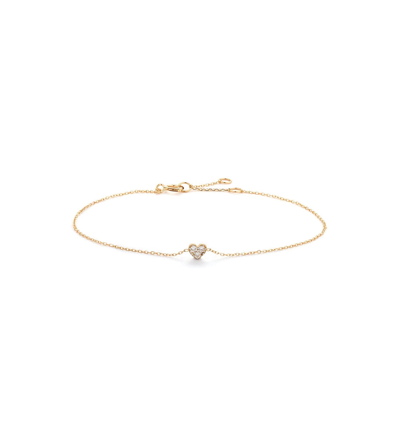 Quiet Icon-CZ Heart Bracelet-Bracelets-14k Gold Vermeil, Cubic Zirconia-Blue Ruby Jewellery-Vancouver Canada