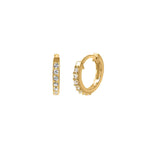 Quiet Icon-CZ Huggies I 14mm-Earrings-14k Gold Vermeil, Cubic Zirconia-Blue Ruby Jewellery-Vancouver Canada