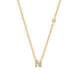 Tai-CZ Initial Necklace-Necklaces-14k Gold Plated, Cubic Zirconia-N-Blue Ruby Jewellery-Vancouver Canada