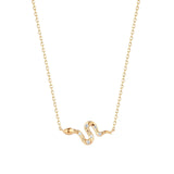 Quiet Icon-CZ Snake Necklace-Necklaces-14k Gold Vermeil Cubic Zirconia-Blue Ruby Jewellery-Vancouver Canada