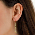 La Vie Parisienne-Daisy Ball Hoops-Earrings-14k Gold Plated-Blue Ruby Jewellery-Vancouver Canada