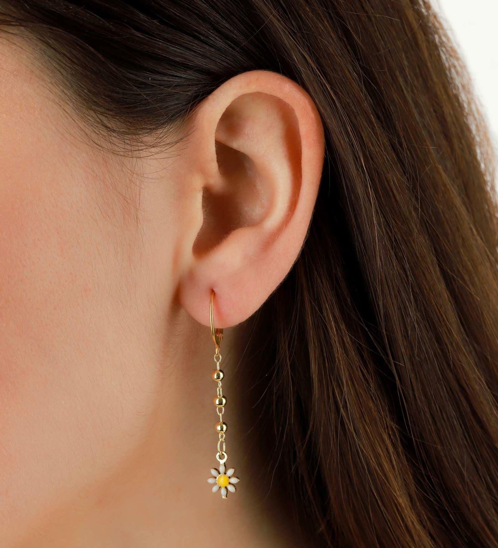 La Vie Parisienne-Daisy Ball Hoops-Earrings-14k Gold Plated-Blue Ruby Jewellery-Vancouver Canada