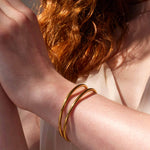 Jenny Bird-Dane Bangle Set-Bracelets-14k Gold Plated-Blue Ruby Jewellery-Vancouver Canada