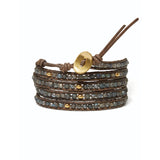 Chan Luu-Denali Wrap Bracelet-Bracelets-18k Gold Vermeil, Labradorite-Blue Ruby Jewellery-Vancouver Canada